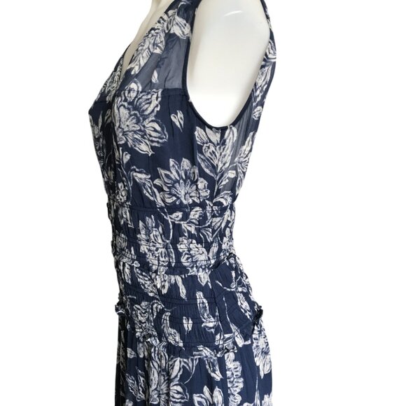 Madewell Sheer V-Neck Maxi Dress in Floral size 2 FLAWED - Picture 7 of 14